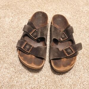 Birkenstock Arizona Womens Brown Suede Sandals Size 36